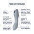 Satisfyer Curvy Trinity 3 - Vibrador 2en1 de ondas de aire (gris)
