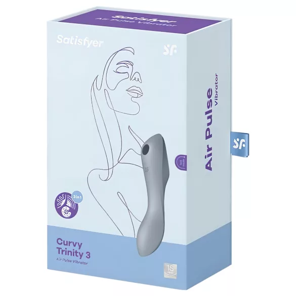 Satisfyer Curvy Trinity 3 - succionador y vibrador 2 en 1 - silicona gris