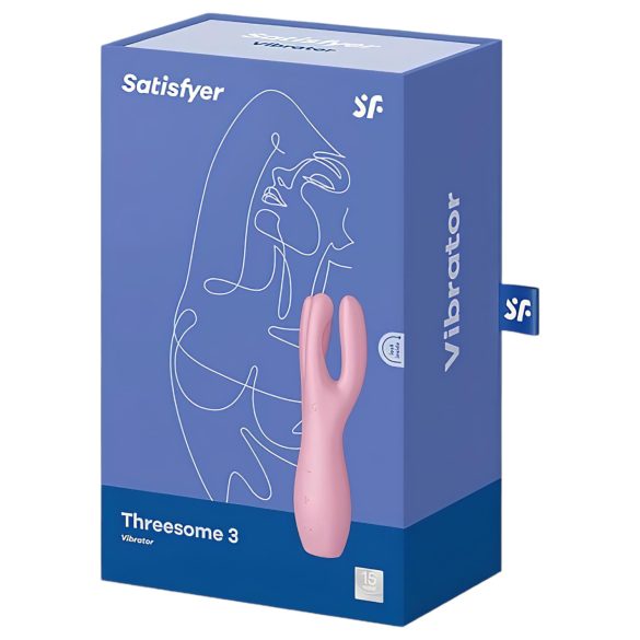 Satisfyer Threesome 3 - vibrador recargable para clítoris - silicona rosa