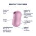 Satisfyer Algodón de Azúcar - vibrador con ondas de aire recargable (lila)