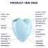 Satisfyer Cutie Heart - vibrador succionador recargable (azul)
