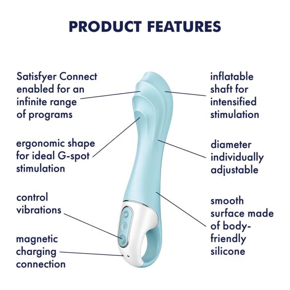 Satisfyer - vibrador con succión inteligente - silicona azul