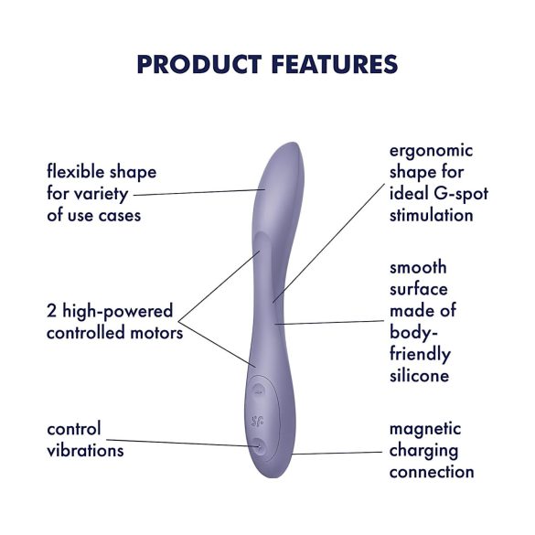 Satisfyer - Vibrador punto G recargable impermeable - silicona violeta