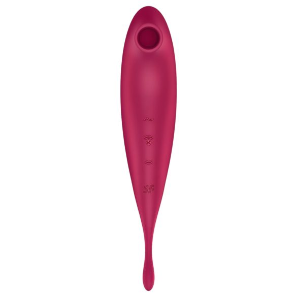 Satisfyer Twirling Pro - vibrador succionador de clítoris 2 en 1 - rojo