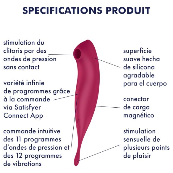 Satisfyer Twirling Pro - vibrador succionador de clítoris 2 en 1 - rojo