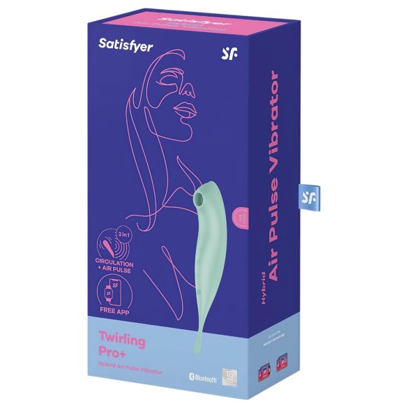 Satisfyer Twirling Pro - succionador y vibrador de clítoris 2 en 1 - color menta