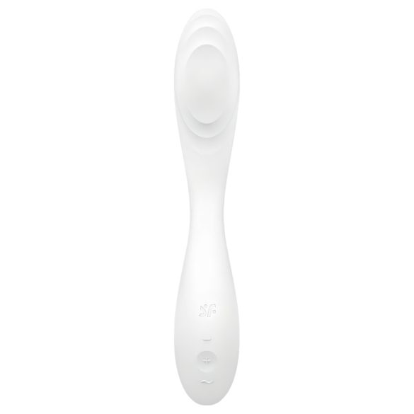 Satisfyer Rrrolling - vibrador punto G con bolas móviles - silicona blanca