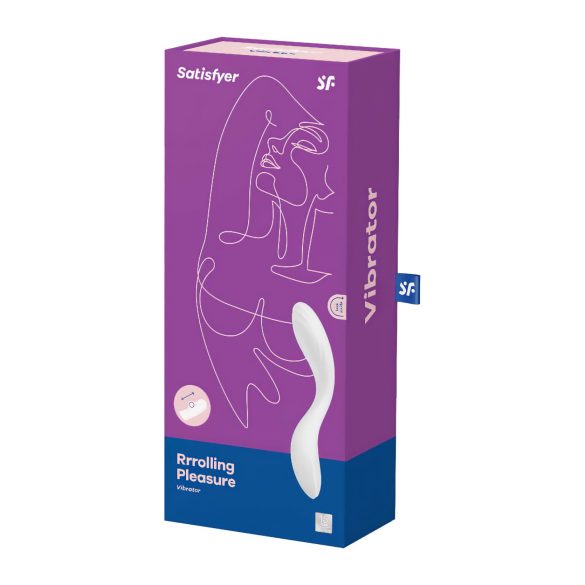 Satisfyer Rrrolling - vibrador punto G con bolas móviles - silicona blanca