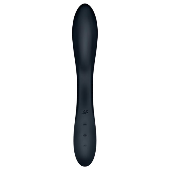 Satisfyer Rrrolling - vibrador punto G con bolas móviles - silicona negra