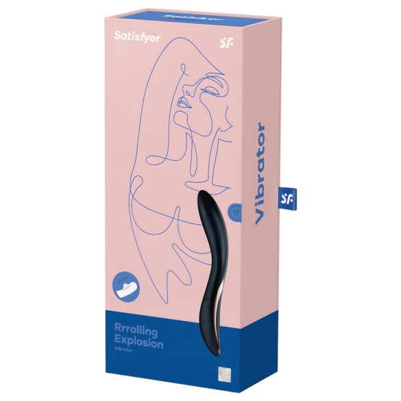 Satisfyer Rrrolling - vibrador punto G con bolas móviles - silicona negra