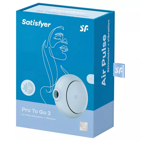 Satisfyer Pro To Go 3 - succionador de clítoris recargable ondas de aire azul