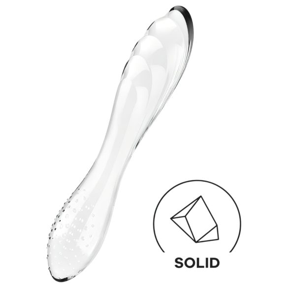 Satisfyer Dazzling Crystal 1 - Doble dildos de cristal (transparente)