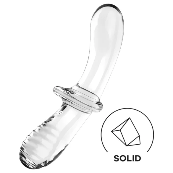 Satisfyer Double Crystal - dildo doble de vidrio - transparente