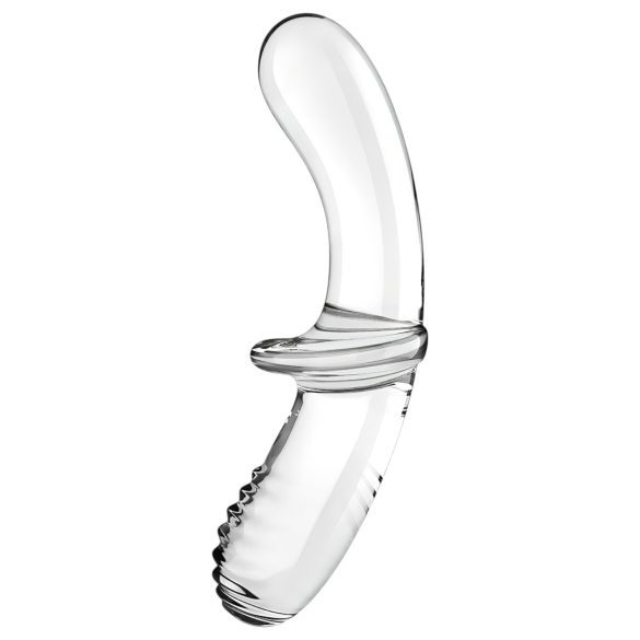 Satisfyer Double Crystal - dildo doble de vidrio - transparente