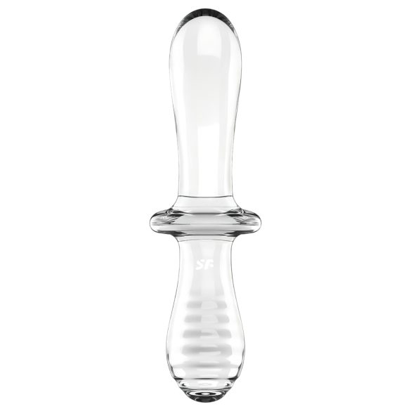 Satisfyer Double Crystal - dildo doble de vidrio - transparente
