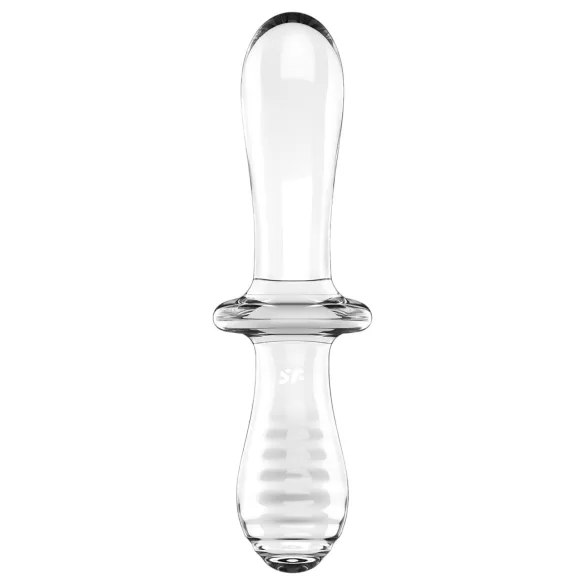 Satisfyer Double Crystal - dildo doble de vidrio - transparente