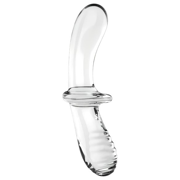 Satisfyer Double Crystal - dildo doble de vidrio - transparente