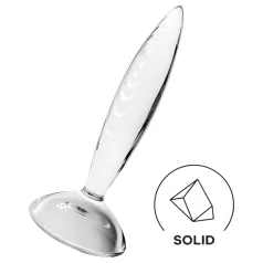   Satisfyer Sparkling Crystal - consolador de vidrio texturizado - transparente