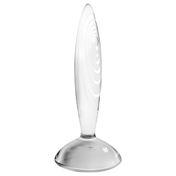 Satisfyer Sparkling Crystal - consolador de vidrio texturizado - transparente
