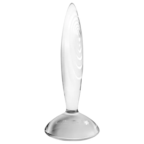 Satisfyer Sparkling Crystal - consolador de vidrio texturizado - transparente