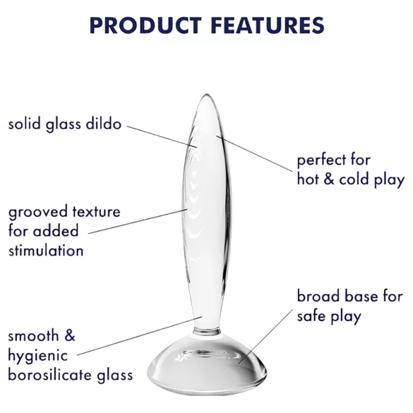 Satisfyer Sparkling Crystal - consolador de vidrio texturizado - transparente