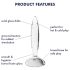 Satisfyer Sparkling Crystal - dildo de cristal estriado (transparente)