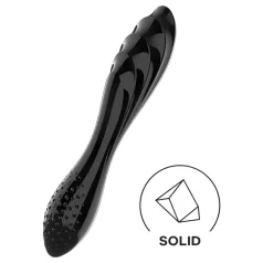 Satisfyer Dazzling Crystal 1 - dildo doble vidrio - negro