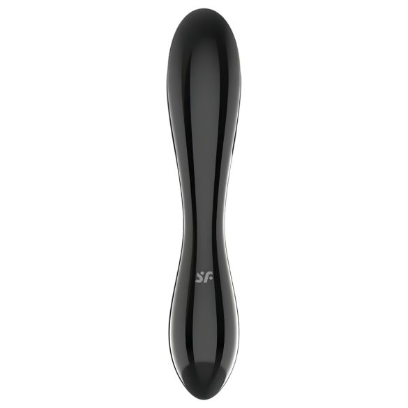 Satisfyer Dazzling Crystal 1 - dildo doble vidrio - negro