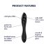 Satisfyer Dazzling Crystal 1 - doble dildo de vidrio (negro)