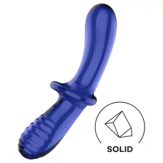   Satisfyer Double Crystal - Dildo doble terminado - vidrio - azul