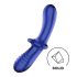 Satisfyer Double Crystal - dildo de vidrio doble punta (azul)