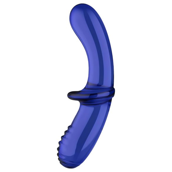 Satisfyer Double Crystal - Dildo doble terminado - vidrio - azul