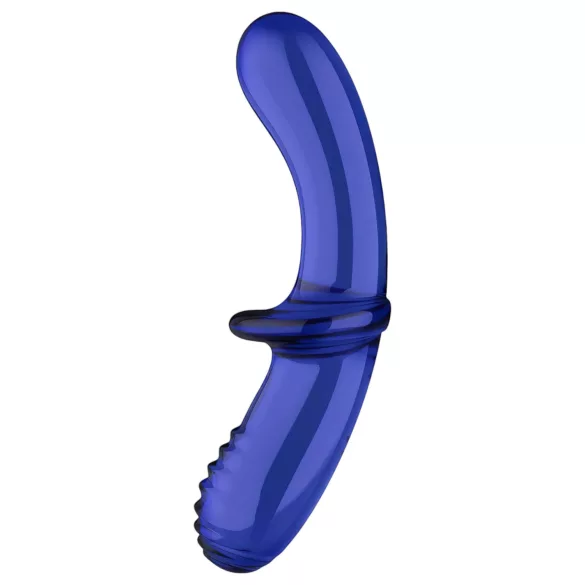 Satisfyer Double Crystal - Dildo doble terminado - vidrio - azul