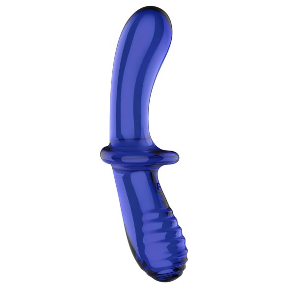 Satisfyer Double Crystal - Dildo doble terminado - vidrio - azul