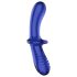 Satisfyer Double Crystal - dildo de vidrio doble punta (azul)