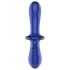 Satisfyer Double Crystal - dildo de vidrio doble punta (azul)