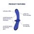 Satisfyer Double Crystal - dildo de vidrio doble punta (azul)