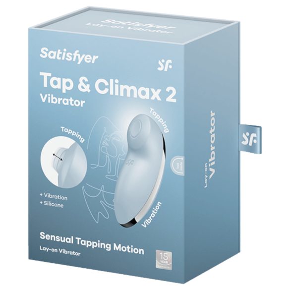Satisfyer Tap & Climax 2 - estimulador de clítoris y vibrador 2 en 1 - azul