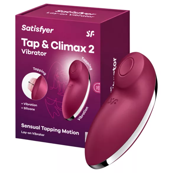 Satisfyer Tap & Climax 2 - Estimulador de clítoris y vibrador 2 en 1 (rojo)