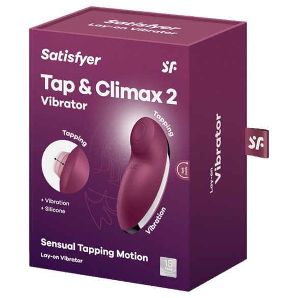 Satisfyer Tap & Climax 2 - Estimulador y vibrador 2en1 para clítoris - rojo