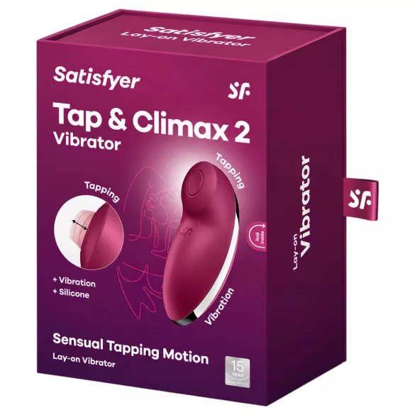 Satisfyer Tap & Climax 2 - Estimulador de clítoris y vibrador 2 en 1 (rojo)
