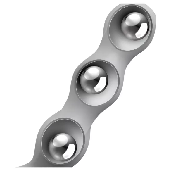 Satisfyer - Dildo con bolas - Superficie texturizada - Silicona gris