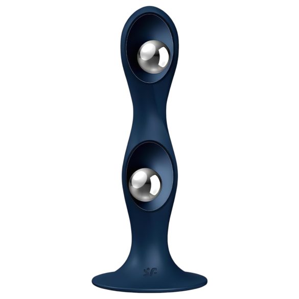 Satisfyer Double Ball-R - dildo con peso - silicona azul