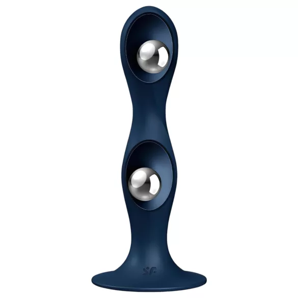 Satisfyer Double Ball-R - dildo con peso - silicona azul