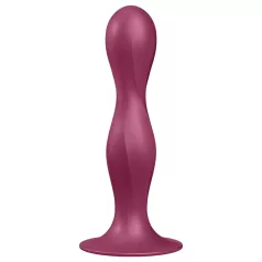  Satisfyer Double Ball-R - consolador con ventosa y peso - silicona roja