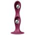 Doble Bola Satisfyer - Dildo Rojo con Ventosa y Peso Incorporado