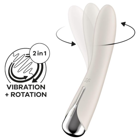 Satisfyer - Vibrador punto G cabeza giratoria - silicona beige