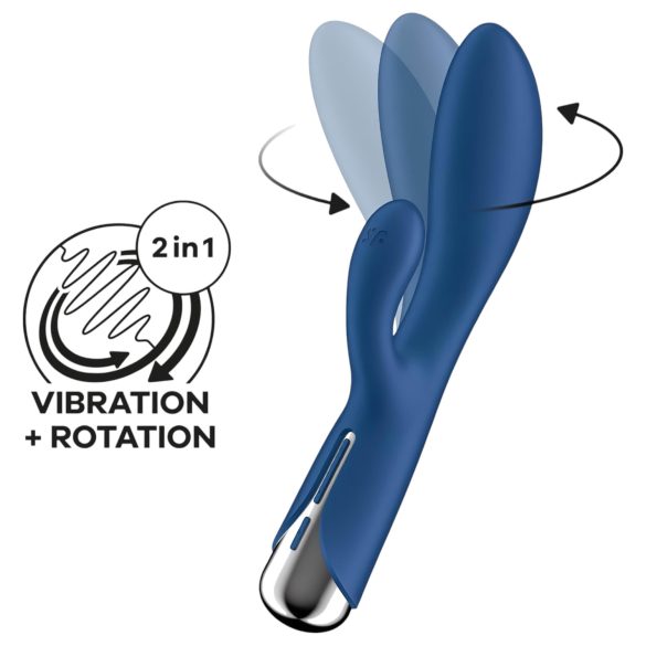 Satisfyer Spinning Rabbit 1 - vibrador con brazo giratorio (azul)
