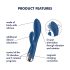 Satisfyer Spinning Rabbit 1 - Vibrador Giratorio con Estimulador de Clítoris (Azul)