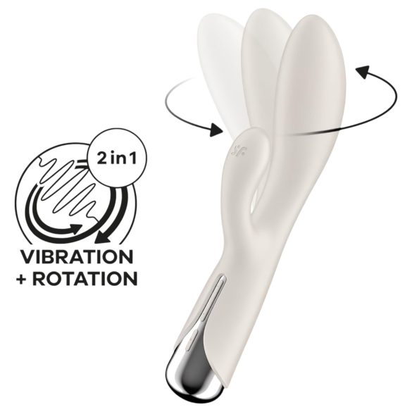 Satisfyer Spinning Rabbit 1 - Vibrador con Brazo Rotatorio para Clítoris (Beige)